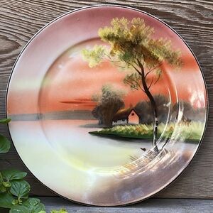 Vintage Noritake Autumn Pastoral Plate :: Handpainted